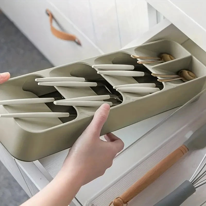 Organizador de Talheres Compacto para Gaveta