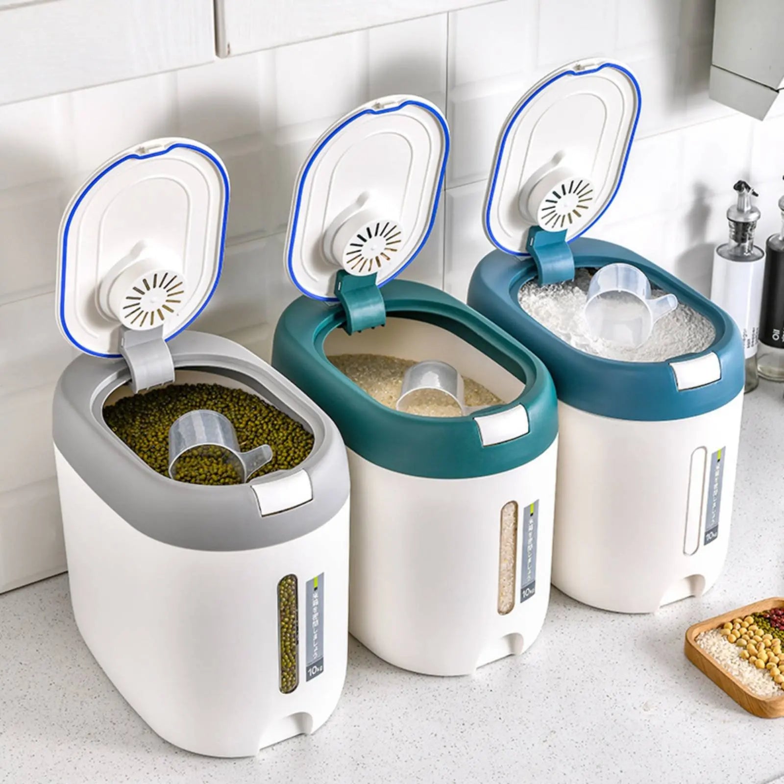 Porta Mantimentos com Dosador para Arroz e Grãos